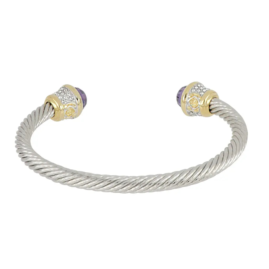 Briolette Collection - Wire Cuff Bracelet with Pavé