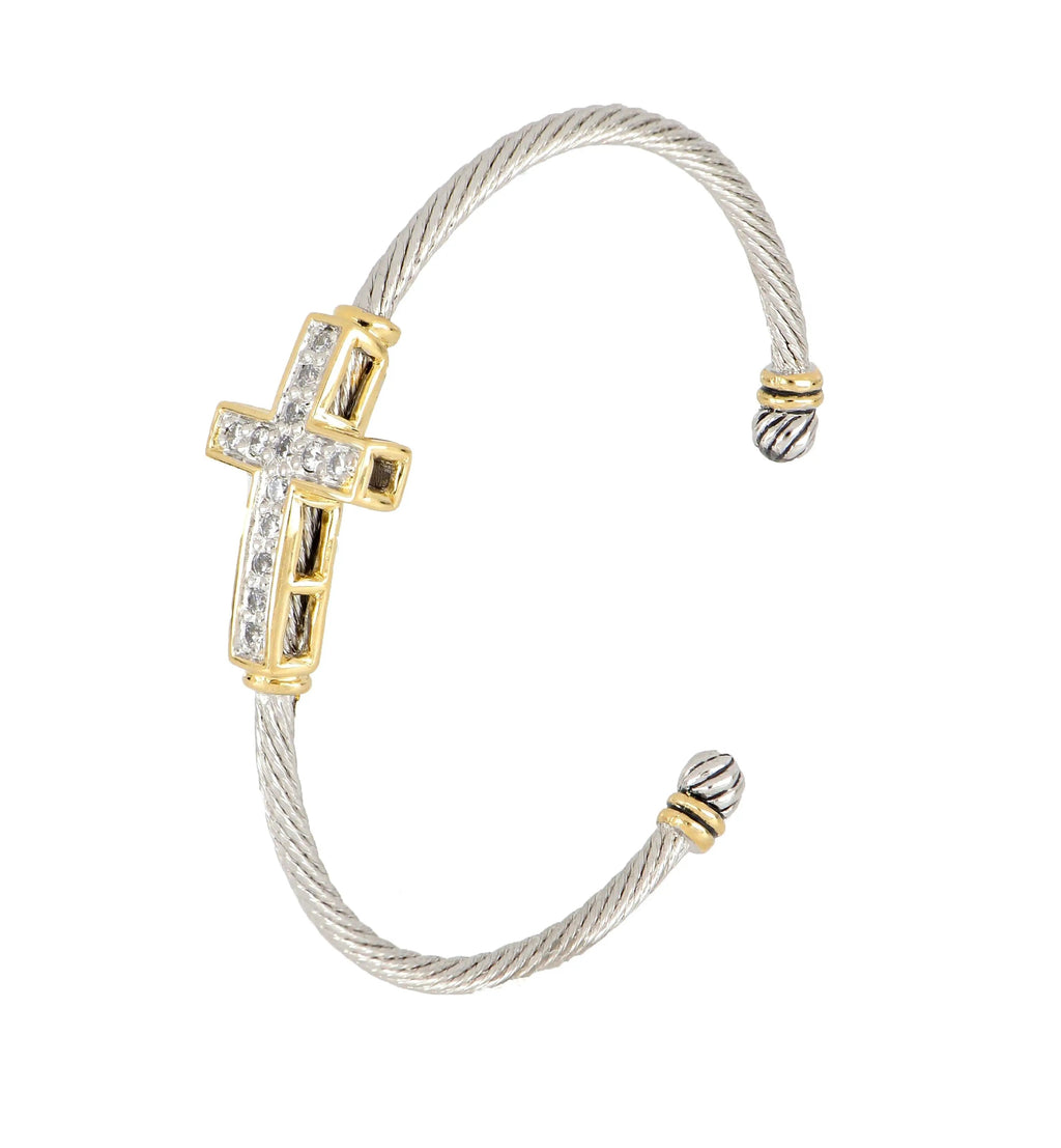 Cross Wire Cuff Bracelet