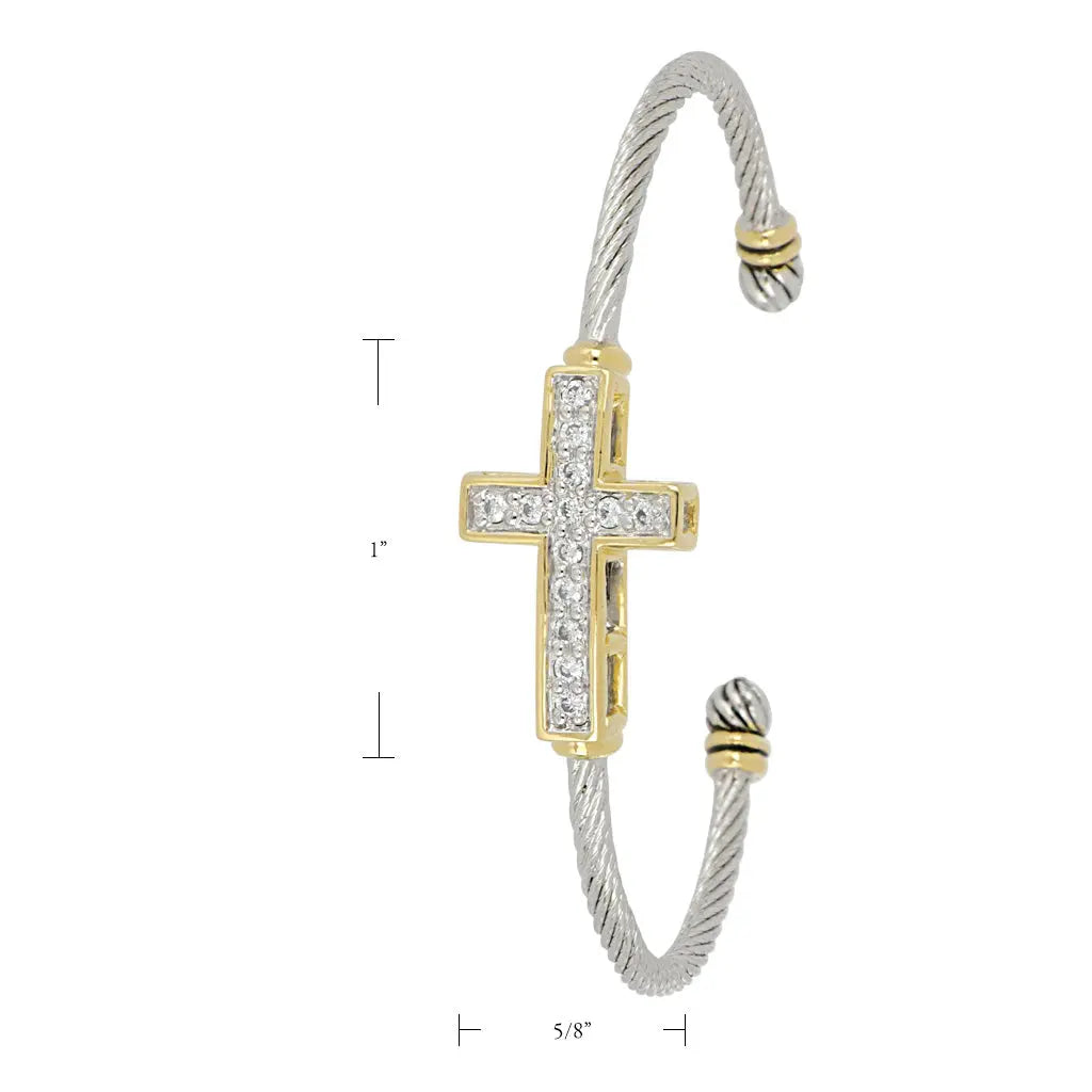 Cross Wire Cuff Bracelet