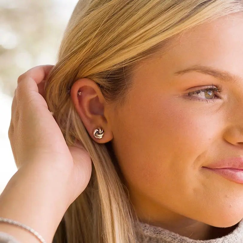 Infinity Love Knot Stud Earrings