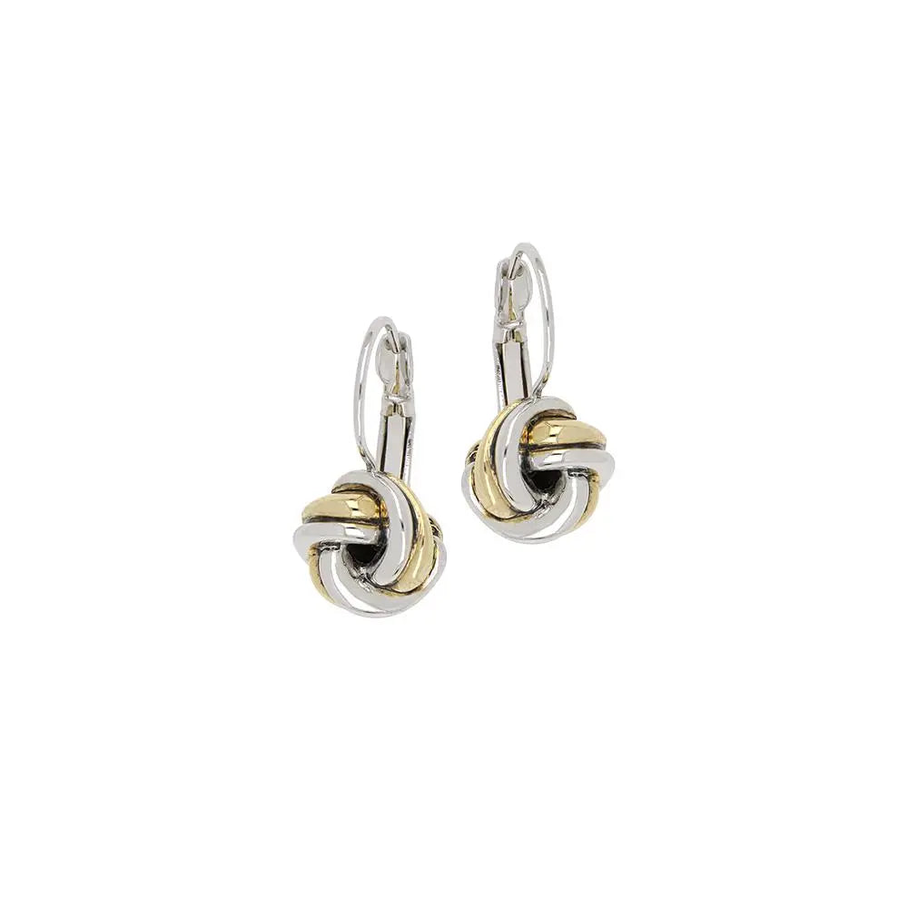 Infinity Love Knot Jewelry Collection - French Wire Love Knot Earrings Two-Tone